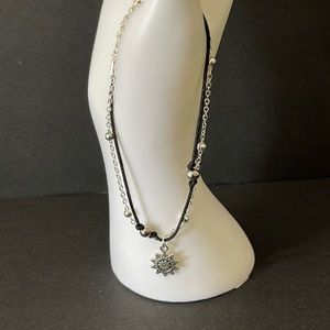 SUN PENDANT DOUBLE STRAND ANKLE BRACELET